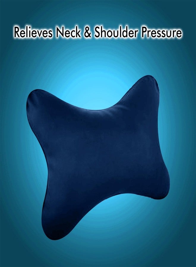 GREELI Car Neck Rest Pillow for Head Rest Super Soft Fiber Neck Support for Car Seat, Office Chair, Car Pillows and Cushions for Head & Neck Support in Travel (Navy Blue) - Image 5